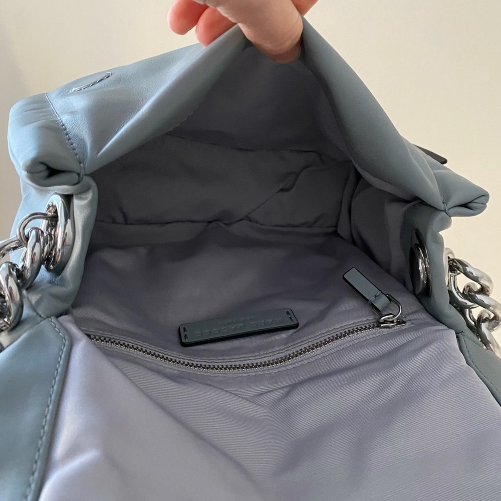Marc Jacobs Blue Gray Quilted Crossbody Bag with Chain - Picture 11 of 11